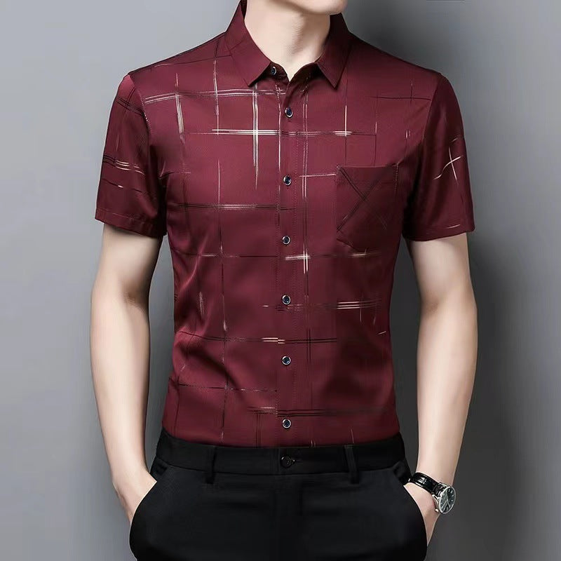 【Комплект от 2 броя】(M–4XL) Мъжка риза от ледена коприна – лека и дишаща, с гладко и меко усещане
