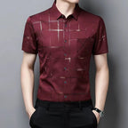【Комплект от 2 броя】(M–4XL) Мъжка риза от ледена коприна – лека и дишаща, с гладко и меко усещане