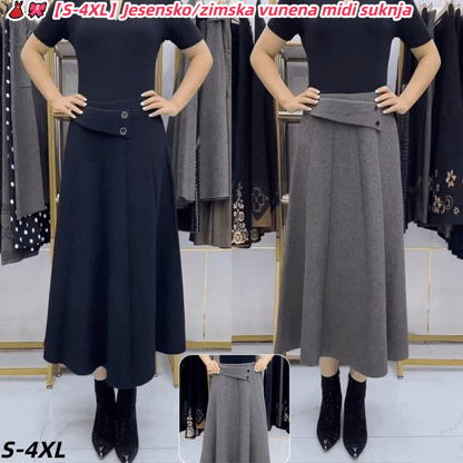 【Zimska rasprodaja】👗🎀【S-4XL】Jesensko/zimska vunena midi suknja