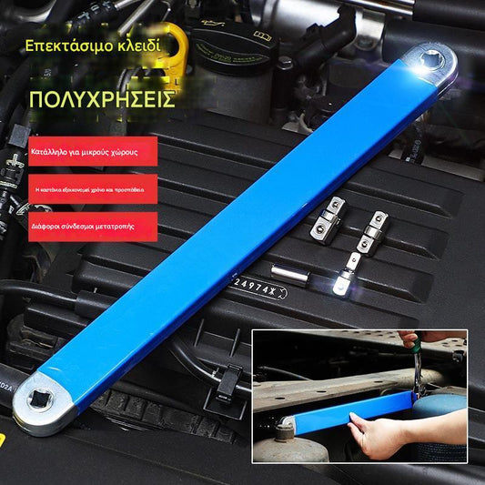 【🛠️Zestaw 5 elementów】Wielofunkcyjny klucz grzechotkowy z chowaną grzechotką