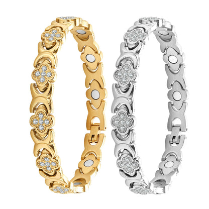 🍀Magnetna narukvica Clover Diamond - Otkrijte svoju tajnu za ublažavanje stresa, magnetsko poboljšanje dobrobiti