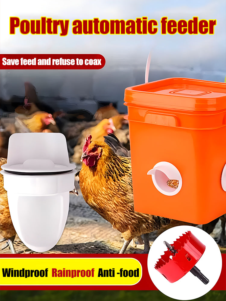 🐓【5 hranilica + 1 otvarač rupa】Automatska hranilica za kokoši, patke i guske