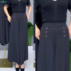 💖【M-5XL】Žensko modno široko drapirano krilo z visokim pasom