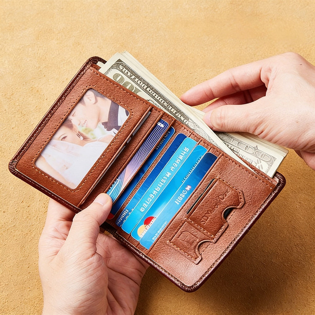 Нов мъжки антимагнитен портфейл със защита против кражба