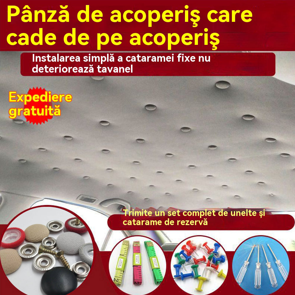 🔥【30% POPUSTA】Platno s krova automobila pada, popravite kopču za pričvršćivanje čavala, preinaku i obnovu unutrašnjosti automobila bez demontaže (kit alata za ugradnju + odvijač + ručnik uključen)