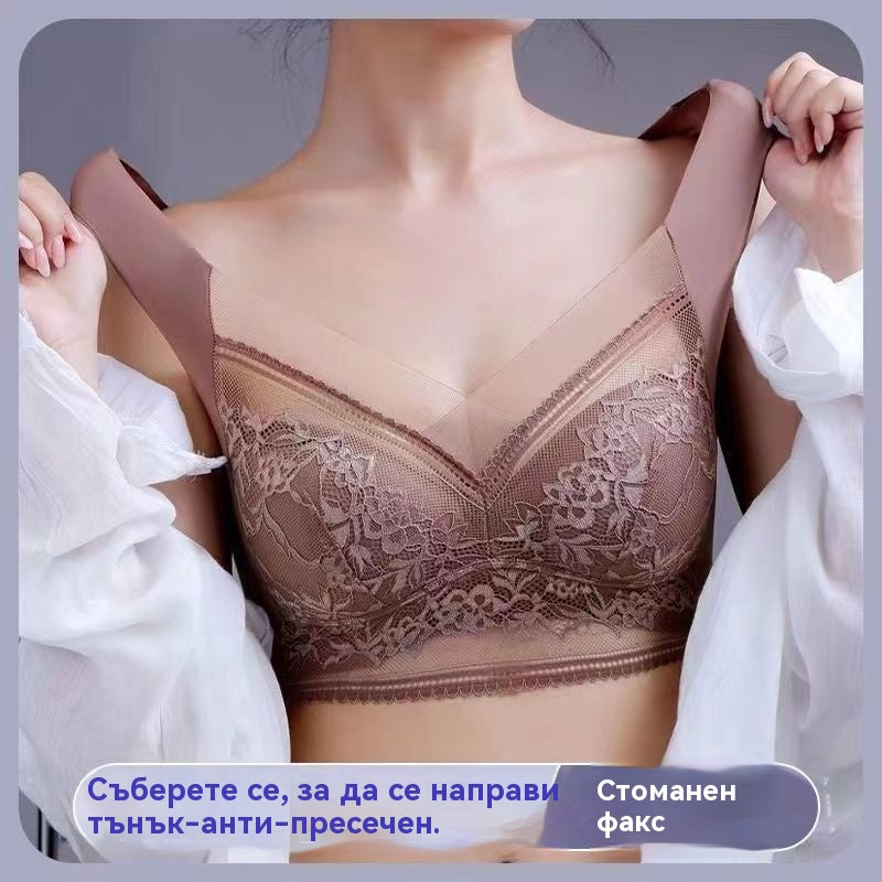 🔥⏳⏳【Kupite 2, dobite 2 gratis】【40–110 KG】Ženski udoben brezšivni čipkasti modrček