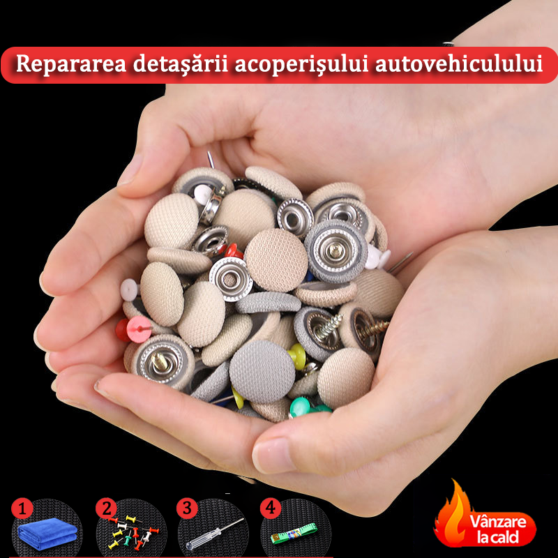 🔥【30% POPUSTA】Platno s krova automobila pada, popravite kopču za pričvršćivanje čavala, preinaku i obnovu unutrašnjosti automobila bez demontaže (kit alata za ugradnju + odvijač + ručnik uključen)