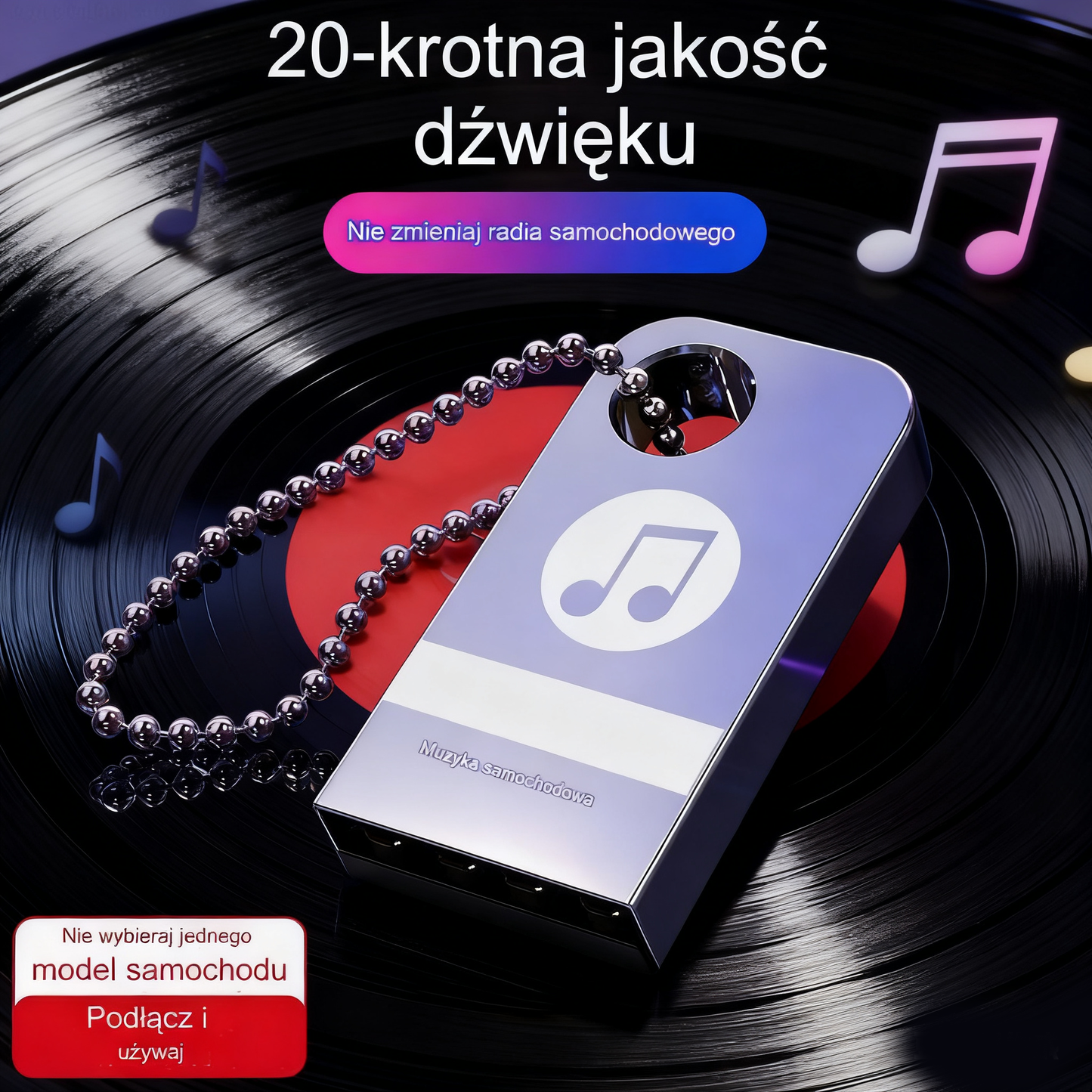 【Music U Disk】 Zawiera 8000 utworów, 600 MV, efekty dźwiękowe 6D