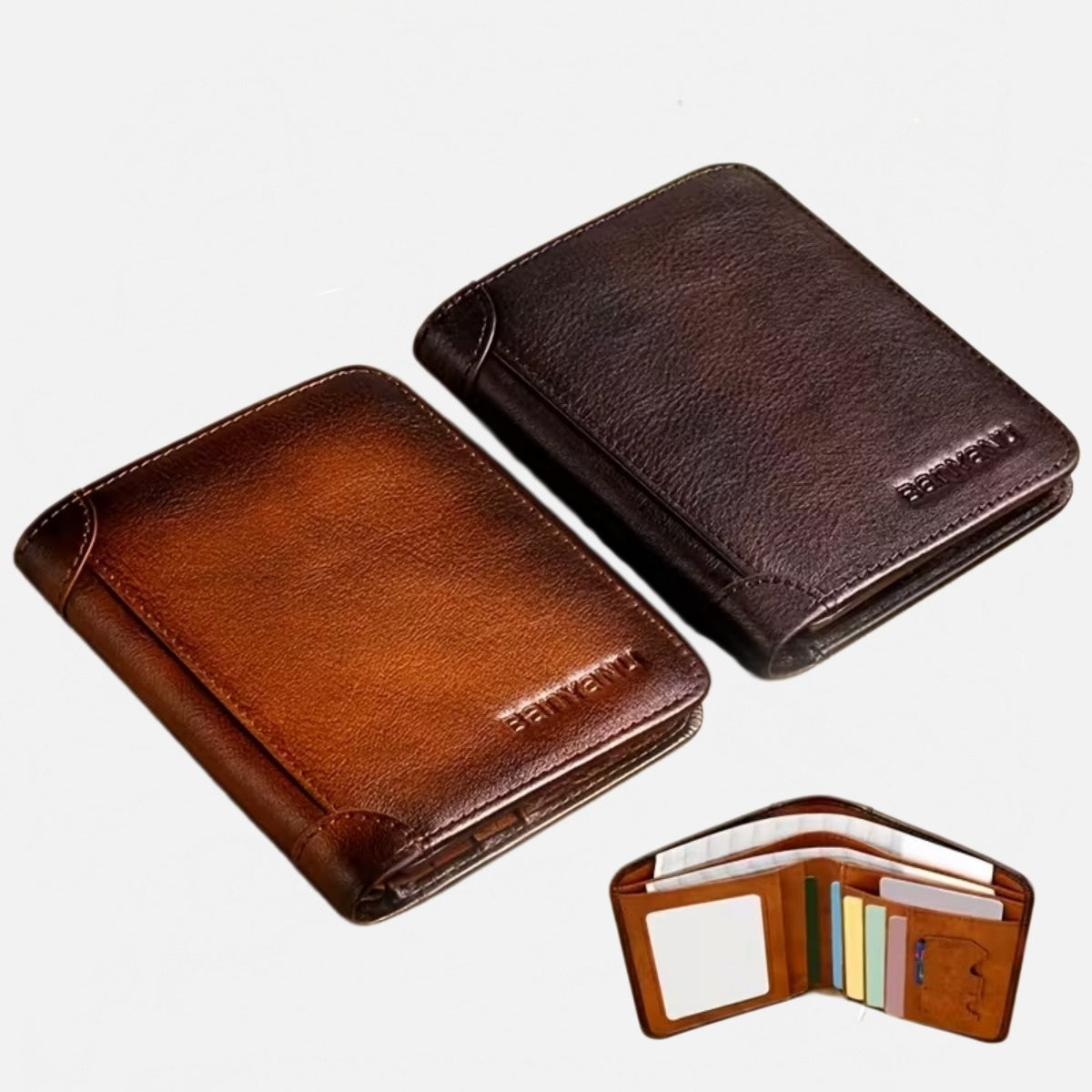 Мъжки защитен портфейл RFID защита тънък голям капацитет с много отделения за карти