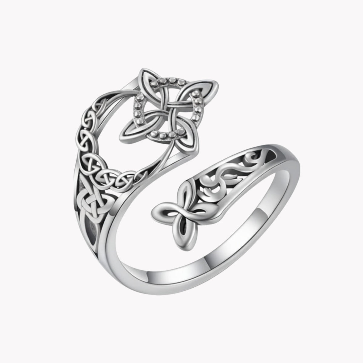 [Комплект от 2 броя] Винтидж пръстен с геометричен кръстосан ажурен дизайн, келтски пръстен