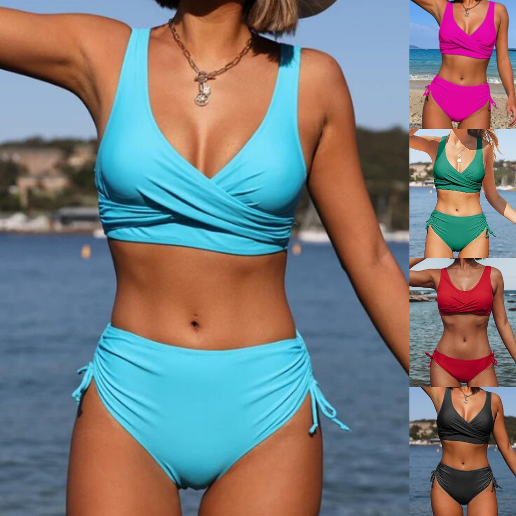🏖️👙【S-3XL】Нов дамски семпъл, едноцветен, бързосъхнещ, удобен, дишащ бикини бански за лято 2026