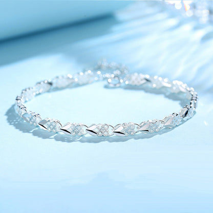 😀👉【Godišnja završna rasprodaja】💖🍀Obožavam novu modernu narukvicu od 925 srebra s djetelinom za žene s četiri lista【30% popusta】