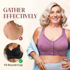 【3 ks.】💕🎁（40kg-165kg）Extra veľká priedušná bavlnená podprsenka s prednými gombíkmi
