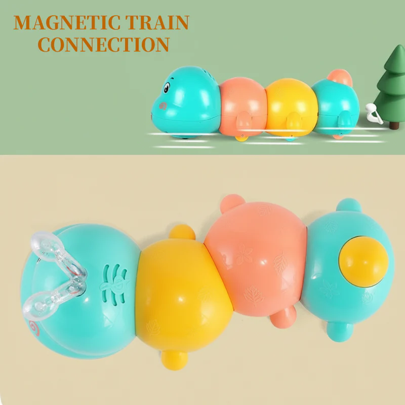 🐛Igračka za bebe u obliku gusjenice koja se kreće i emitira svjetlost.