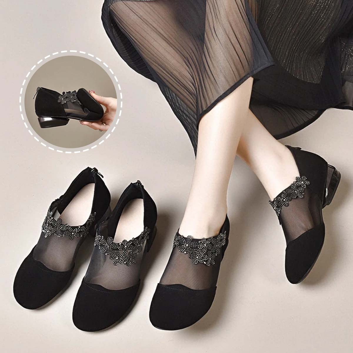 🔥【35-41】🏆✨Nove ženske cipele s šupljom mrežastom petom i mekim potplatom