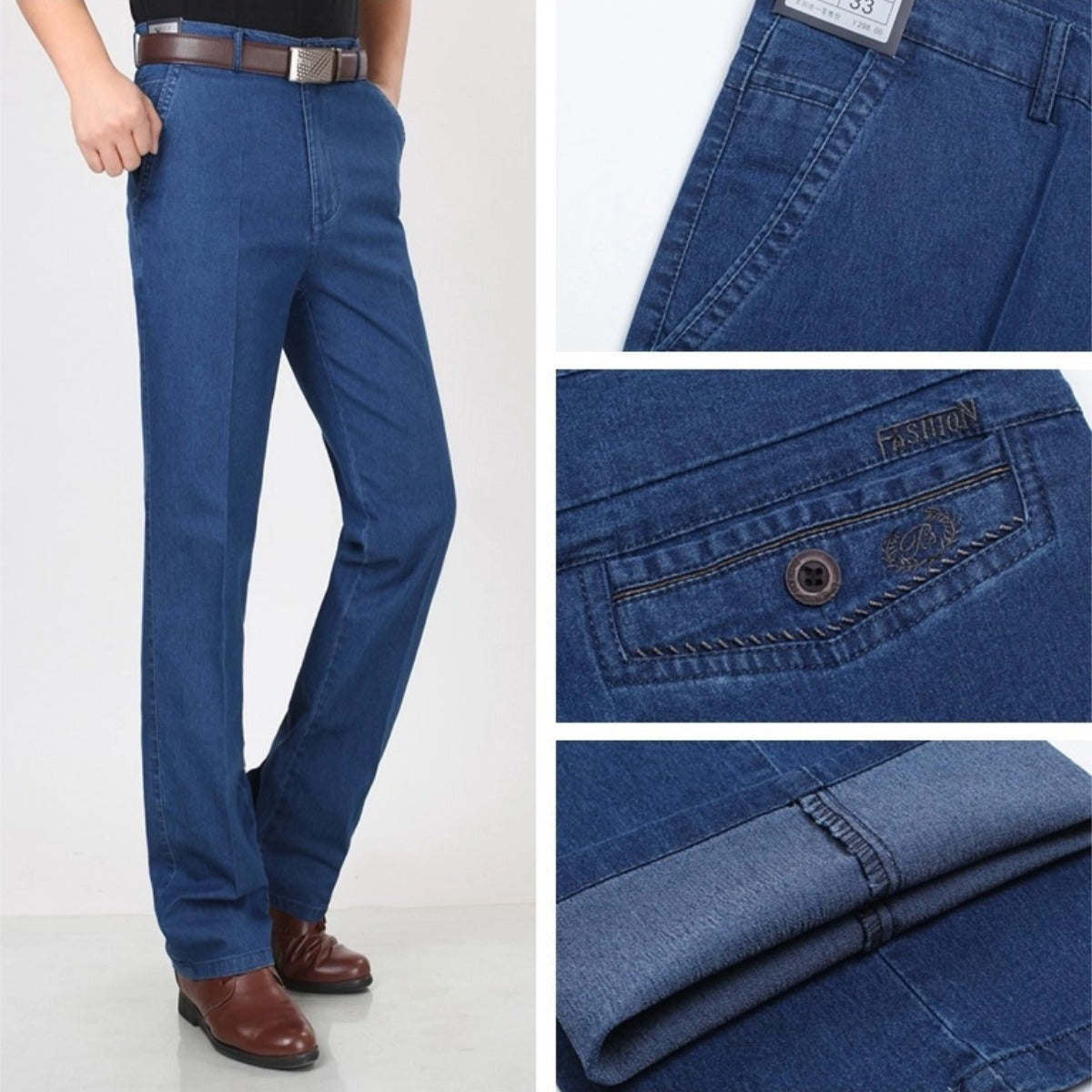 🙋‍♂️👖【Posebne ponude】Nove muške elastične prozračne traperice visokog struka