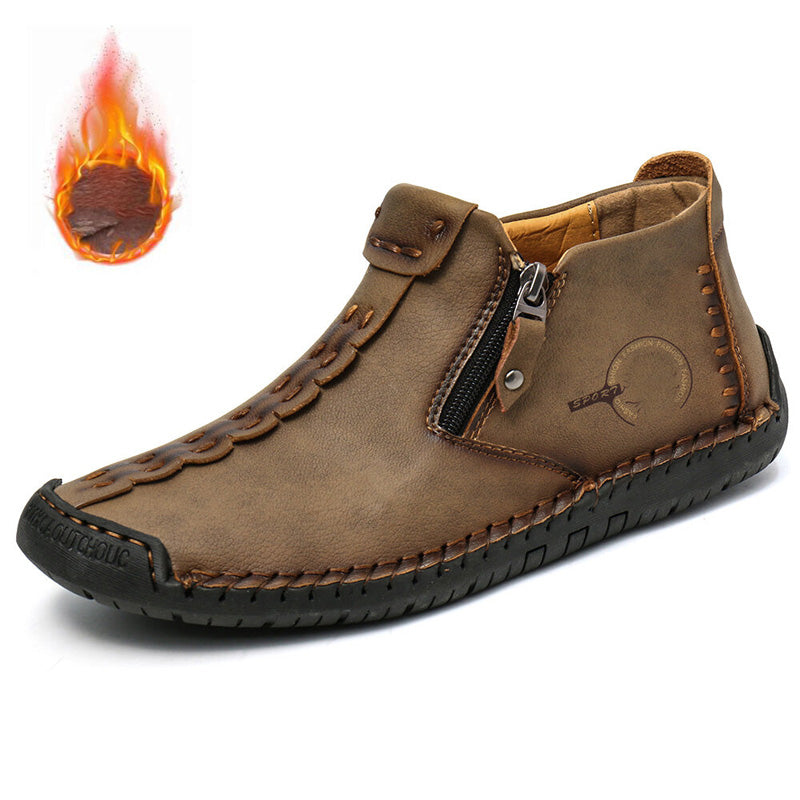 🥾Ręcznie wykonane męskie buty Martens ze skóry bydlęcej (rozmiary 38-48), z ocieplanym wnętrzem i zamkiem błyskawicznym – ciepłe, wygodne i stylowe, must-have na zimę.