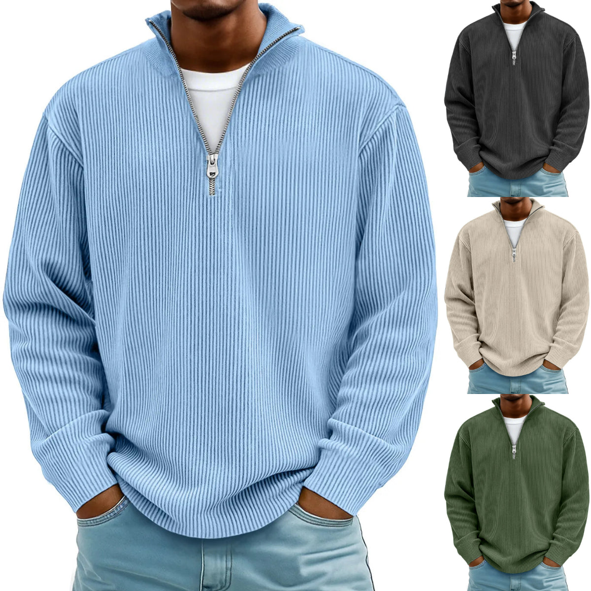 🔥【S-5XL】Jesień/Zima 2025 Nowa męska bluza ze stójką-4187596