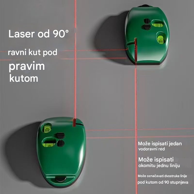 📐【Popust ograničenog trajanja】🧲 🔴 2-u-1 laserska libela pod pravim kutom – brze, precizne linije bez krede