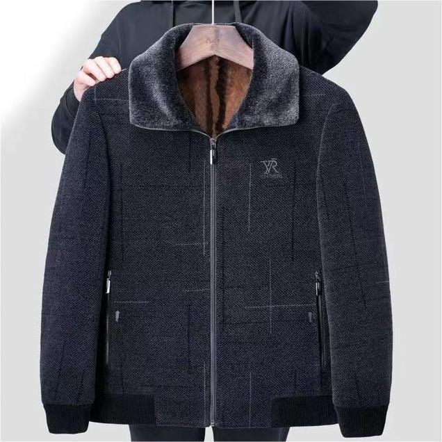 【50-100KG】Nowa męska kurtka zimowa, pogrubiona, szenilowa