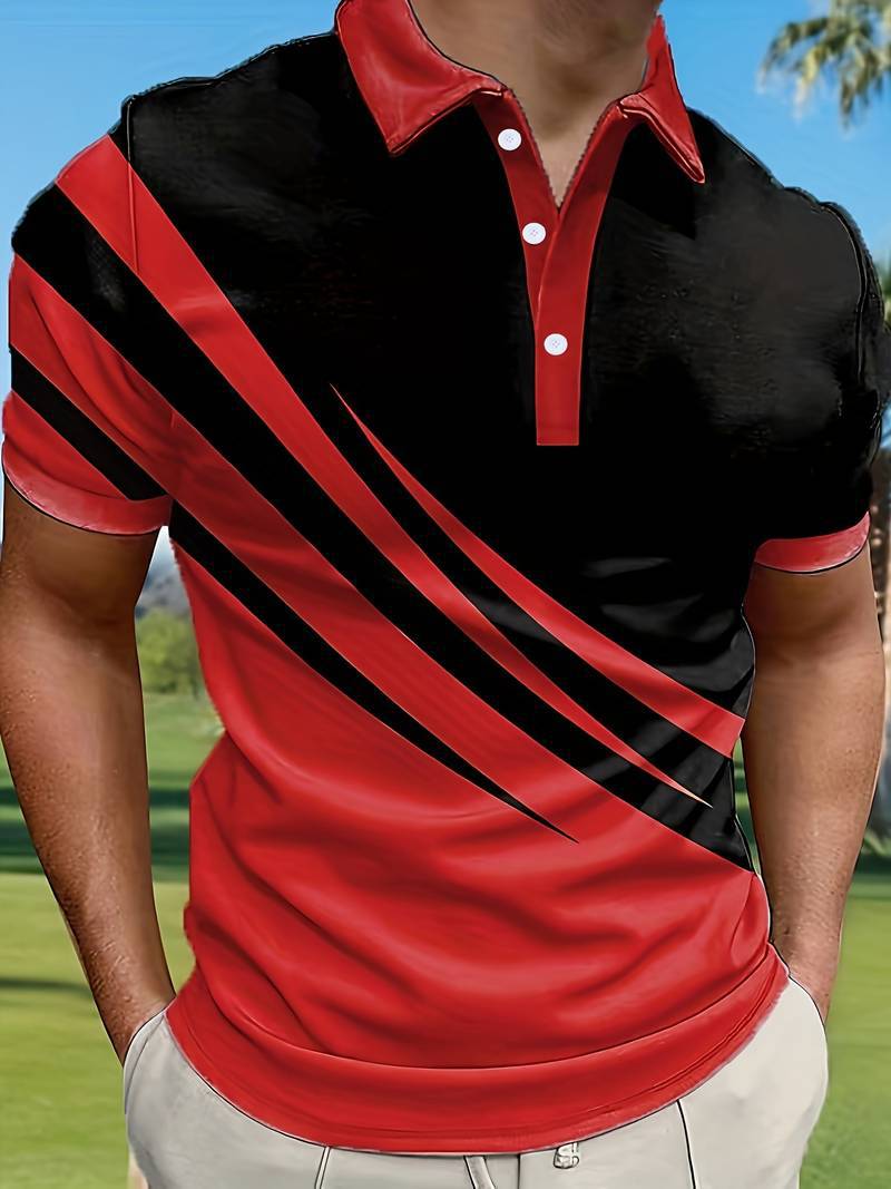 【Плащане при доставка】👔Мъжка нова лятна тениска POLO с 3D принт（S-6XL）