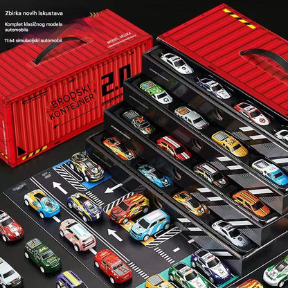 🎅Božićna rasprodaja - 50% popusta🎁 48 mini automobila na povlačenje s ugrađenom garažom