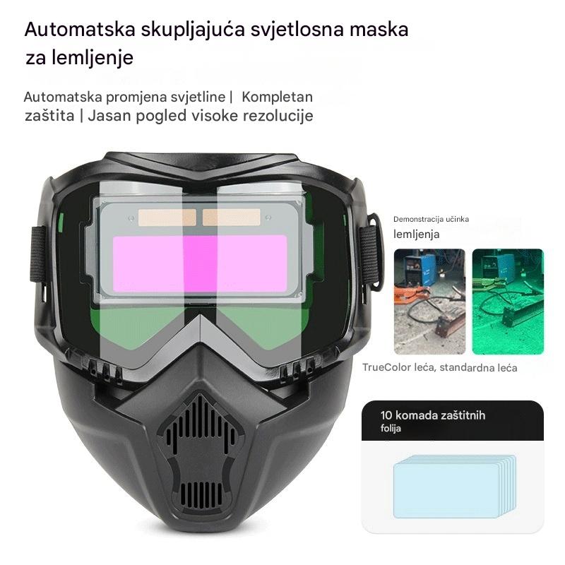 😎 Potpuno automatska kaciga za zalogaje s zaštitnom maskom i glavnom izmjenom svjetla za zalogaje