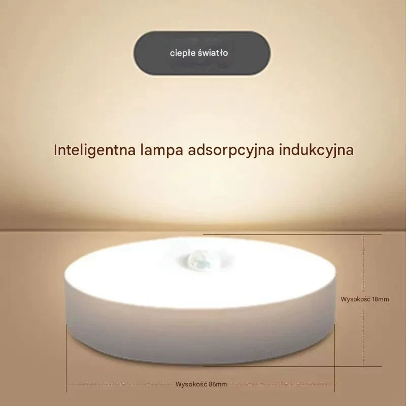 Lampka LED z Czujnikiem Ruchu Akumulatorowa Magnetyczna (Pack 4 Sztuki) - Łatwa Instalacja na Magnes