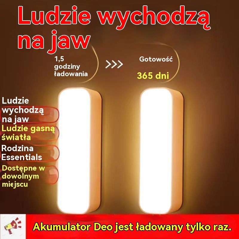 💥✨【Kup 1 sztuki i otrzymaj 1 gratis】🏡💡Inteligentna dioda LED z wykrywaniem ciała ludzkiego, łatwa w ładowaniu i praktyczna