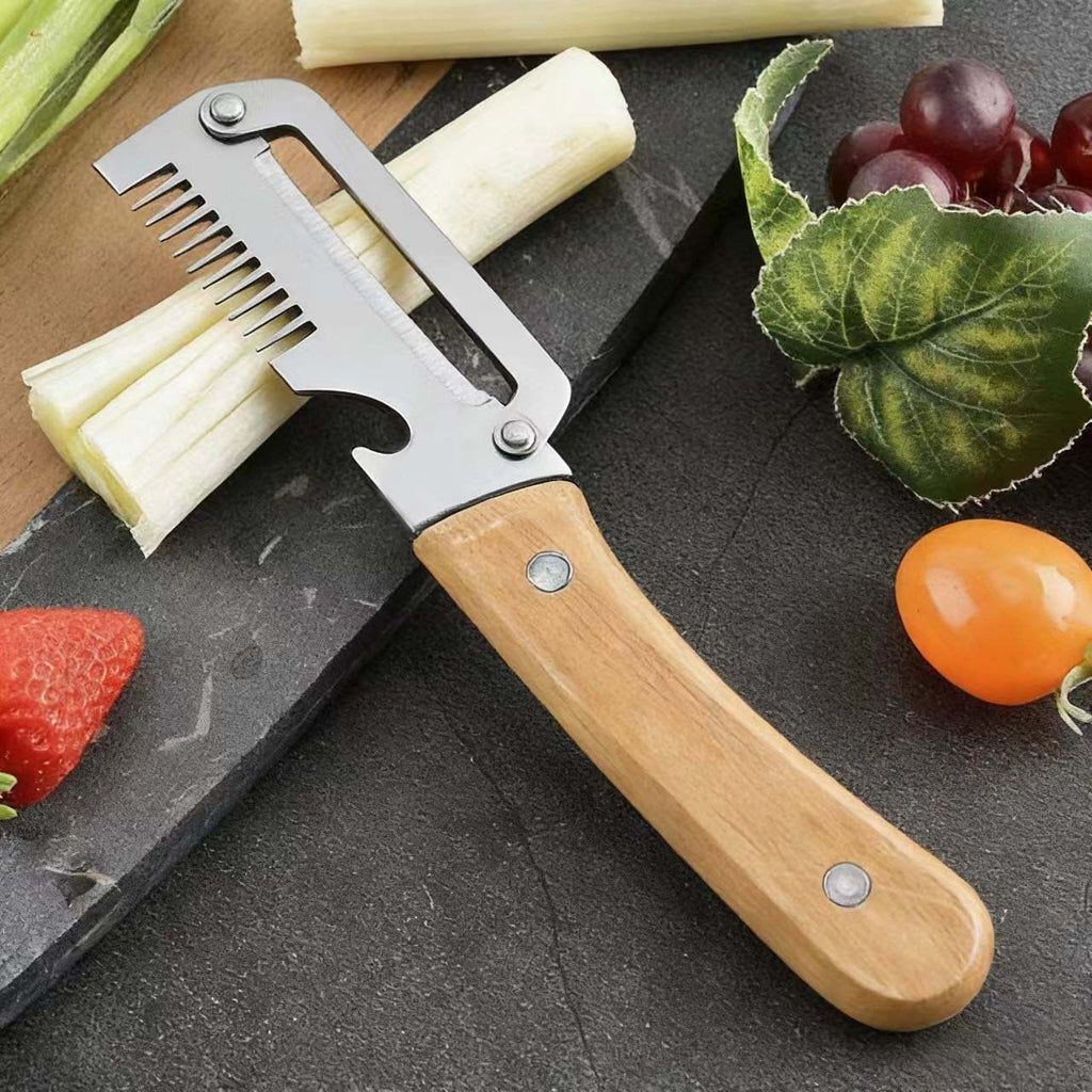 ✅【Kupi 1, prejmi 1 brezplačno】🧅🔪 Večnamenski kuhinjski lupilec 3 v 1: lupi, reže in odpira pokrovčke steklenic! 🔥