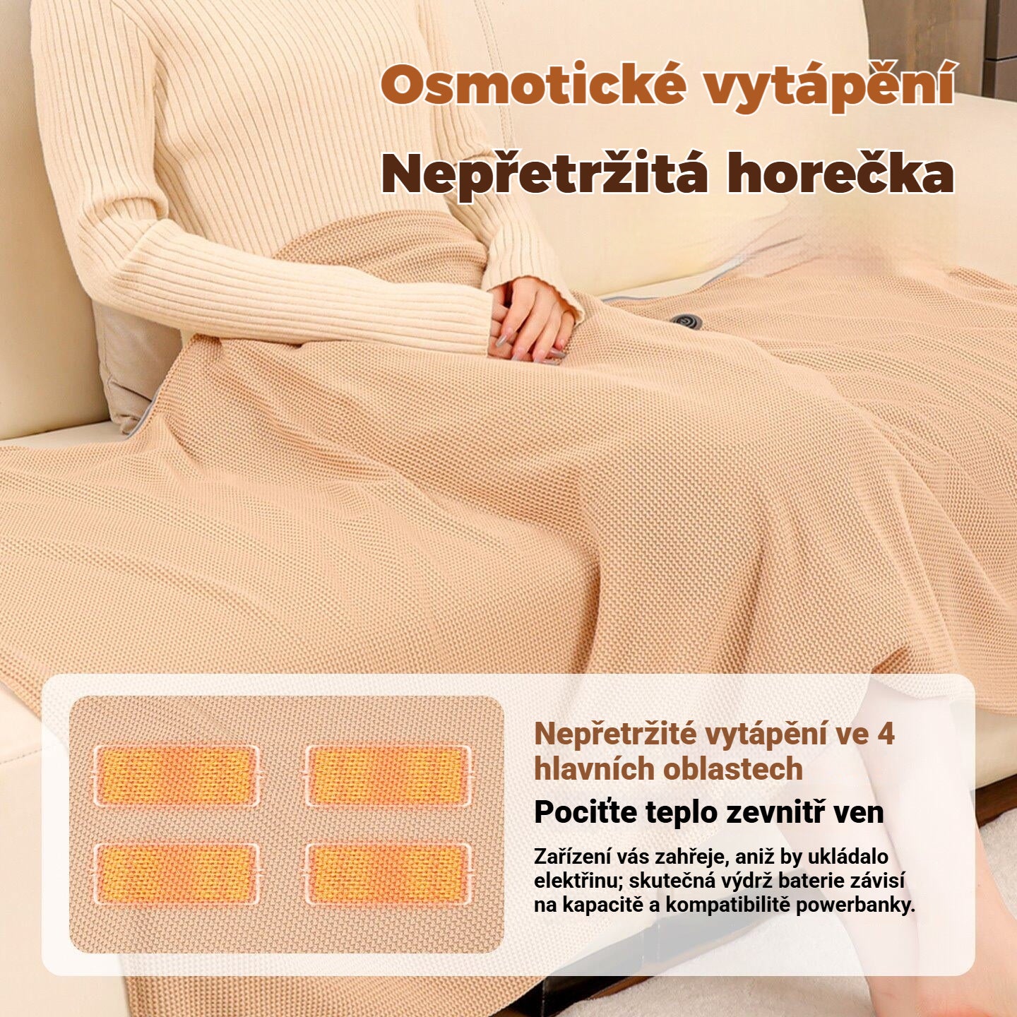 🔥Akumulatorowy podgrzewany szalik/ciepły koc do użytku na zewnątrz