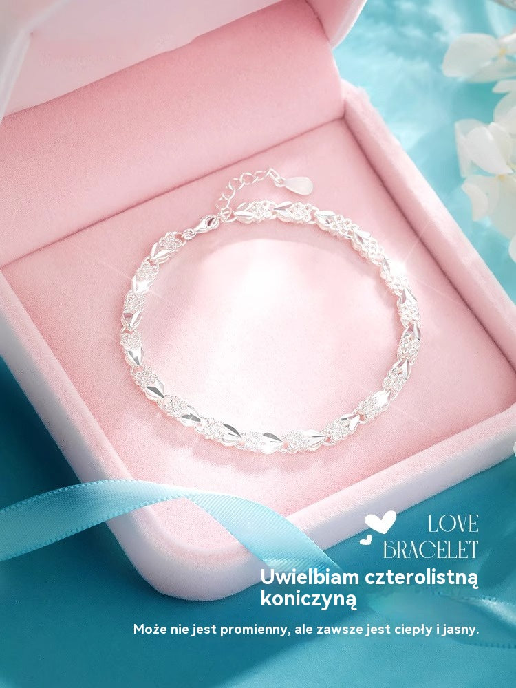 😀👉【Godišnja završna rasprodaja】💖🍀Obožavam novu modernu narukvicu od 925 srebra s djetelinom za žene s četiri lista【30% popusta】