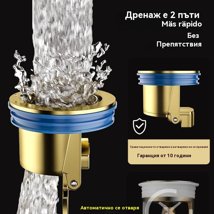 【Пакет от 2 броя】Универсален месингов подов сифон с анти-миризма сърцевина