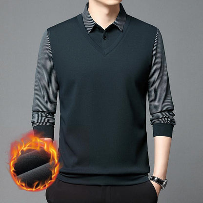 👔【M-4XL】Męska dwuczęściowa kurtka ze sztucznej skóry szenilowej z aksamitem i podszewką zapewniającą ciepło