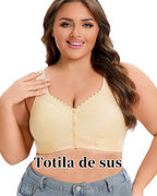 【3 ks.】💕🎁（40kg-165kg）Extra veľká priedušná bavlnená podprsenka s prednými gombíkmi