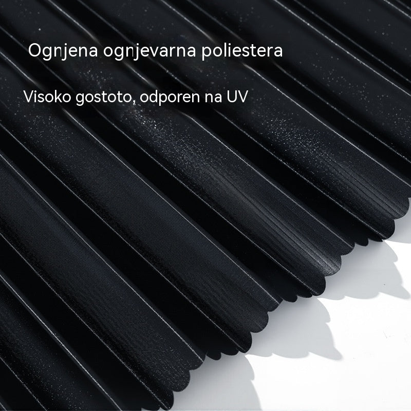 [4-delni komplet] Zavesa za senčnik za avtomobilska okna z drsno tirnico in toplotno izolacijo