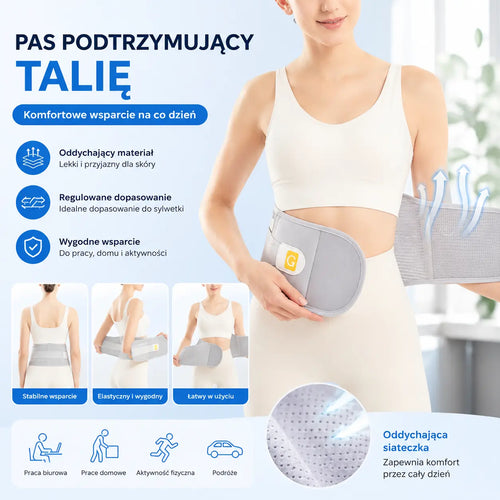 Nowy oddychający pas wspierający talię ✔ Stała stalowa konstrukcja | Redukcja nacisku na plecy | Ciepły i modelujący brzuch-Odpowiednie dla osób młodych, w średnim i starszym wieku
