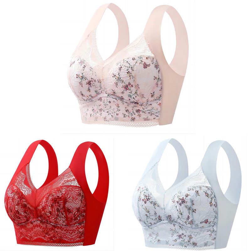 🔥【3balenie】💕🎁Bezšvová ľadová hodvábna veľká podprsenka, priedušná a nastaviteľná【40kg-100kg】