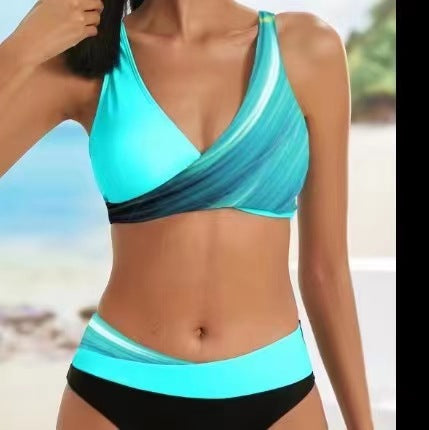 👙Дамски комплект бански с щампа, нов, 2026
