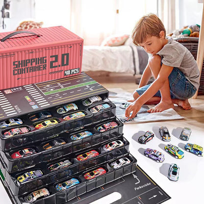 🎅Božićna rasprodaja - 50% popusta🎁 48 mini automobila na povlačenje s ugrađenom garažom