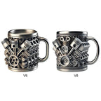 Чаша за кафе от неръждаема стомана Creative Engine V6V8, механичен дизайн