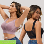 【1 komplet 3 kosov】Ženski brezžični čipkasti nedrček z visoko podporo