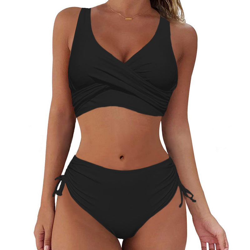 🏖️👙【S-3XL】Нов дамски семпъл, едноцветен, бързосъхнещ, удобен, дишащ бикини бански за лято 2026