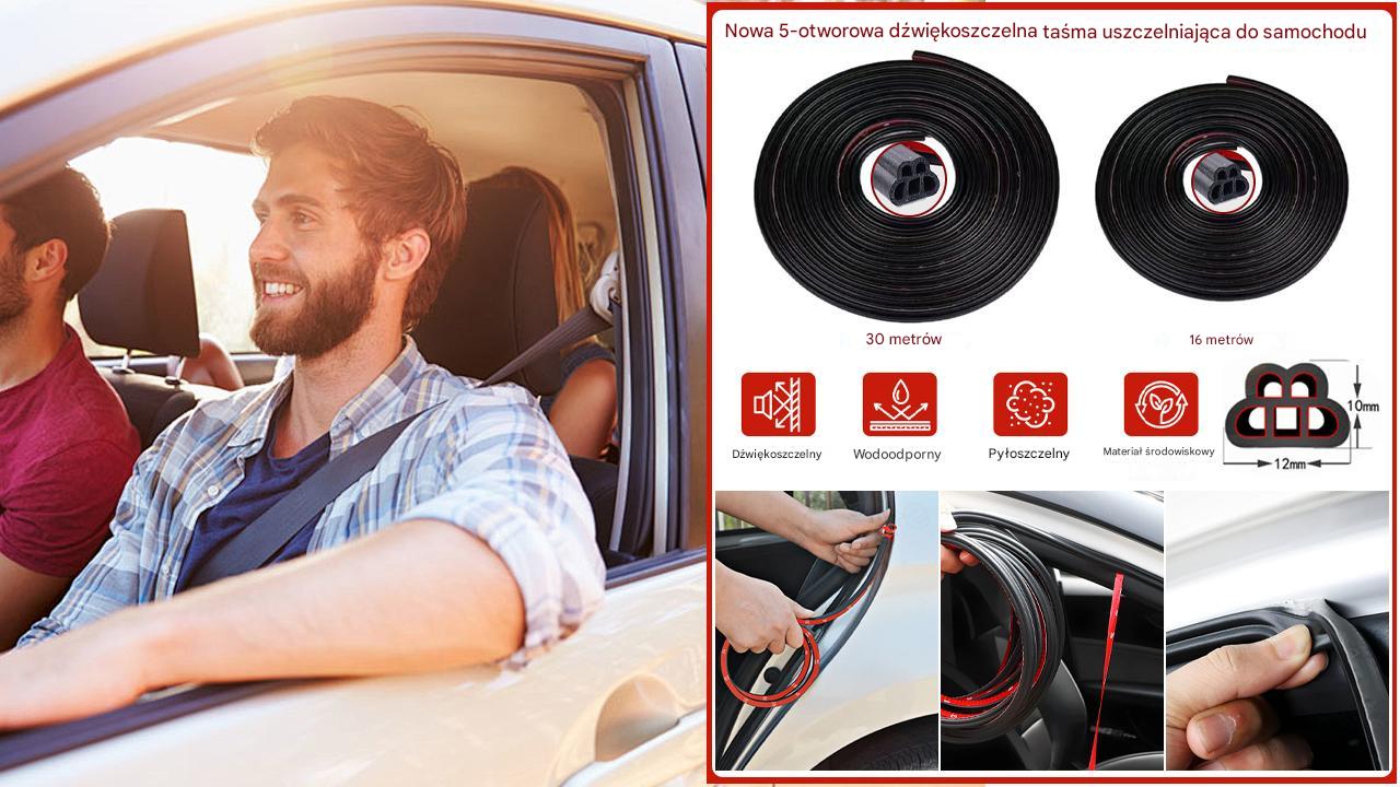 【16 m/30 m】 Nowa taśma wygłuszająca do samochodu z 5 otworami