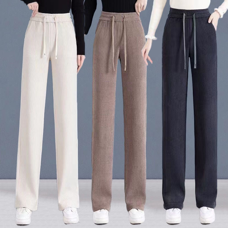 【M-3XL】【40-110KG】Нови дамски еластични широки панталони, стилни и ежедневни