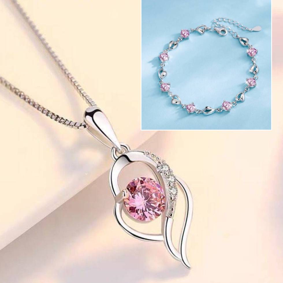 ❣️❣️Komplet bransoletki ze srebra próby 925 + naszyjnik Serce Oceanu