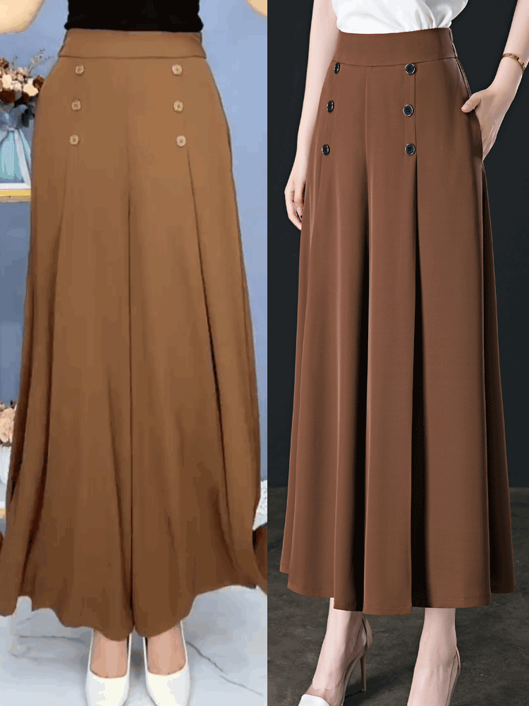 【M-5XL】Дамски модни панталони с висока талия и широк крачол, меки и с елегантно падаща материя, с изискано качество