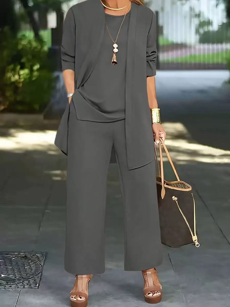 🔥Plaćanje pouzećem🔥【Top + Jakna + Hlače】Nova ženska ležerna i elegantna trodijelna kombinacija