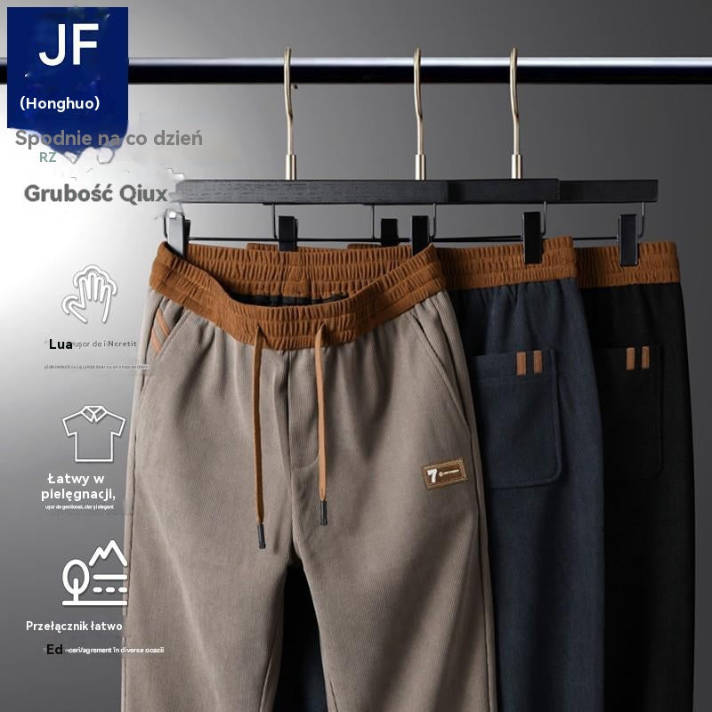 🔥⛄【Zimowy nowy styl】✨🎉Nowe modne męskie spodnie casualowe z pluszowego aksamitu i pogrubionym materiałem