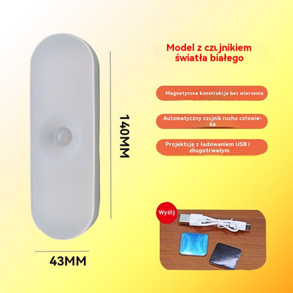 💥✨【Kup 1 sztuki i otrzymaj 1 gratis】🏡💡Inteligentna dioda LED z wykrywaniem ciała ludzkiego, łatwa w ładowaniu i praktyczna
